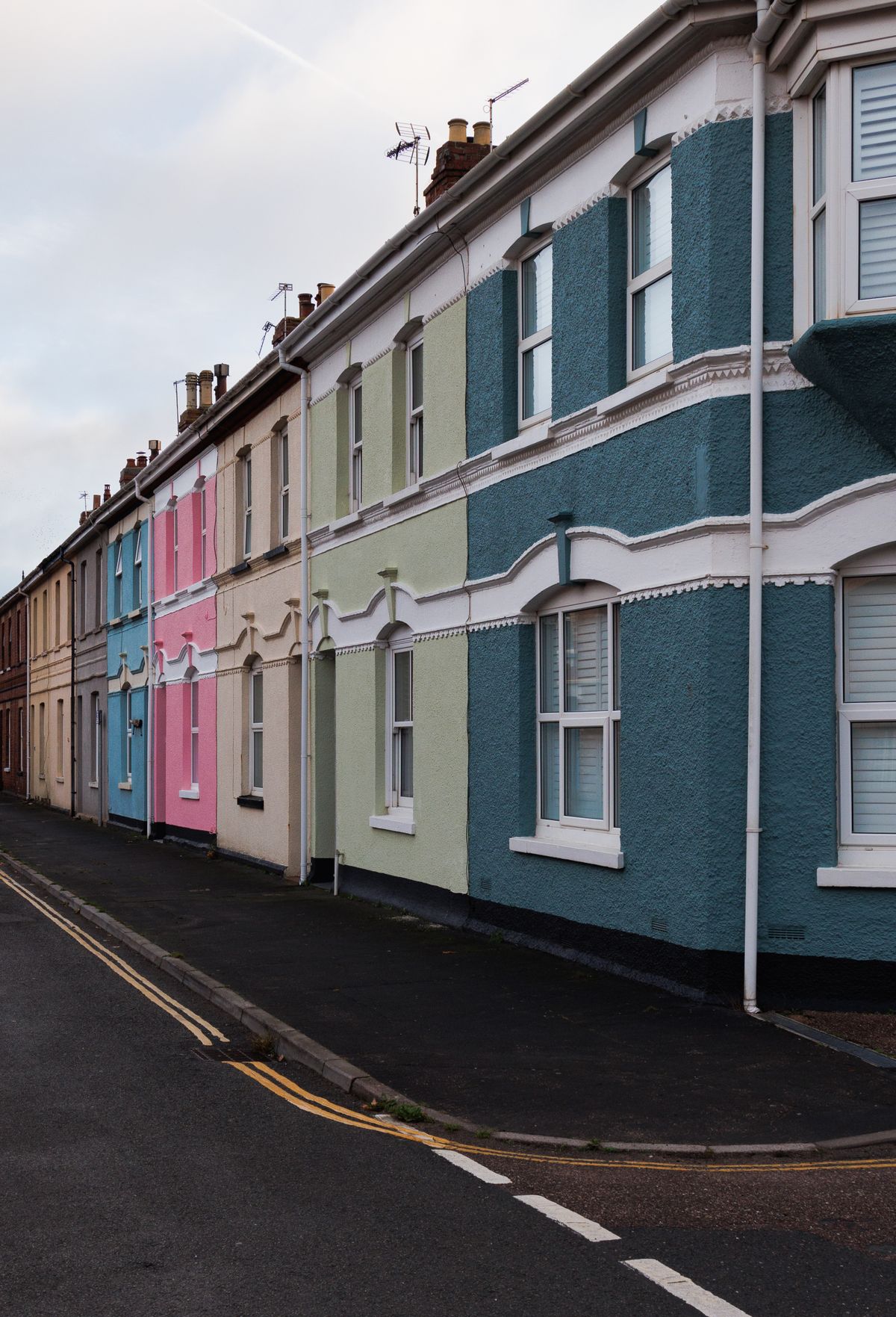 Row of British terraced houses